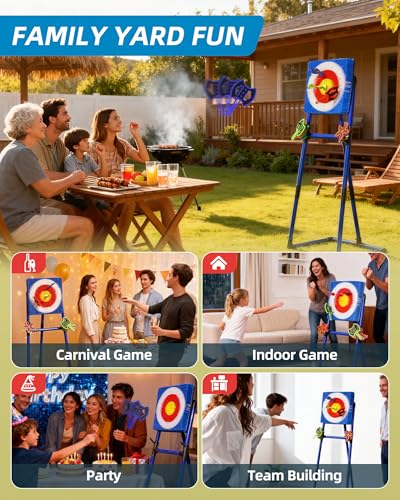 Axe Throwing Game Set with 12 Throwing Pieces - Indoor & Outdoor Fun