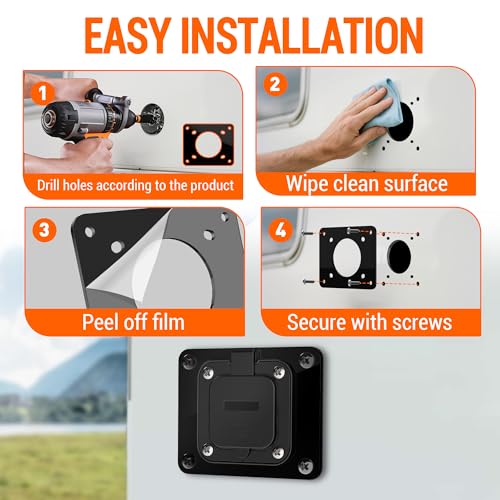 Golf Cart Charging Port Adapter for EZGO TXT - 4-Hole Polycarbonate Plate