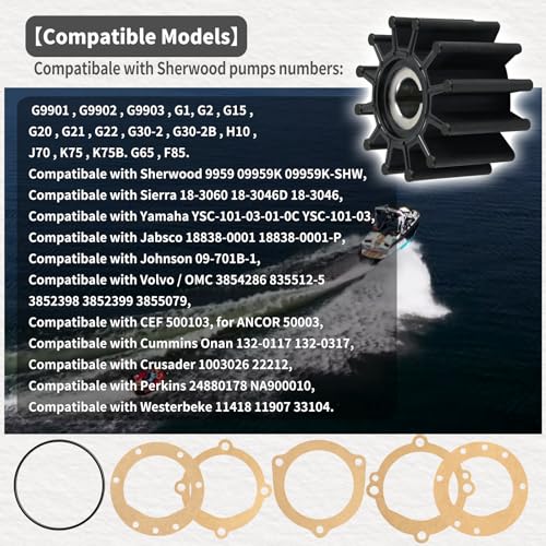 12 Blade Impeller Kit for Sherwood, Sierra, Yamaha Pumps - Compatible with G9901-G30-2B