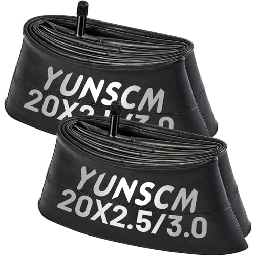 YunSCM 2-Pack 20-Inch Bike Inner Tubes for Fat Tires, Schrader Valve