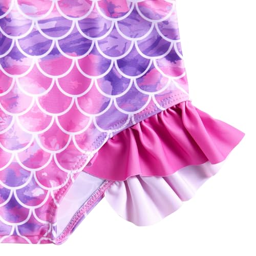 Funnycokid Mermaid Pink 4-5T Girls Swimsuit Tankini Rash Guard Set 3-10 Years