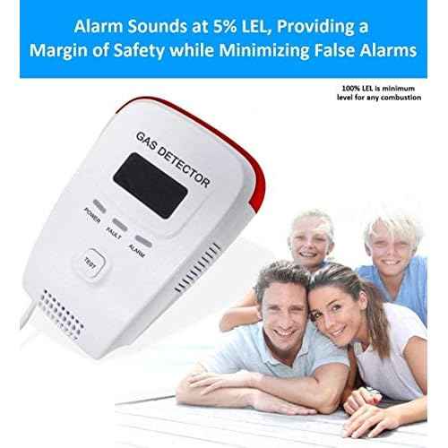 Gas Leak Detector for Home ? Natural Gas, Propane, Methane, Butane, LPG, LNG Alarm ? Plug-in Combustible Gas Monitor & Safety Sensor for Kitchen, RV, Camper, Trailer