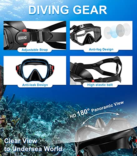 Anti-Fog Snorkeling Gear Set with Panoramic Mask & Dry Snorkel