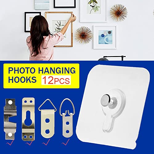 20 PCS No Drilling Required Frame Hanger Kit,Picture Hanging kit,44Ib(Max) Picture Hanging Hardware Kit, Picture Hanging Tool, Picture Hangers,Picture Frame Hanging Kit, Picture Hooks for Pictures