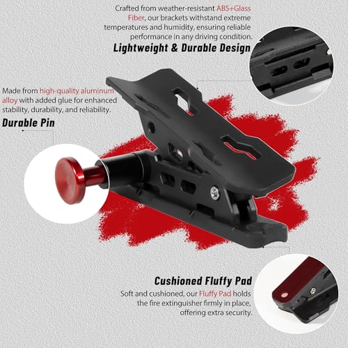 Quick Release Fire Extinguisher Mounts - 2-Pack Car Fire Extinguisher Holder Brackets for Vehicle Jeep Wrangler JT, TJ, JL, JKU, UTV, Polaris RZR, Ranger, Can-Am X3, Yamaha ? Corrosion-Resistant
