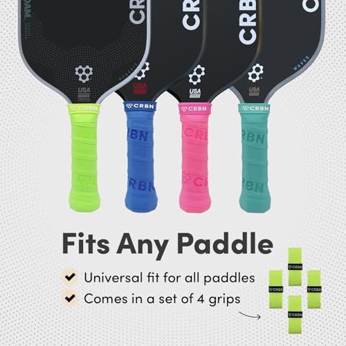 Pickleball Paddle Grip Tape - Drytec Overgrips 4 Pack - Red