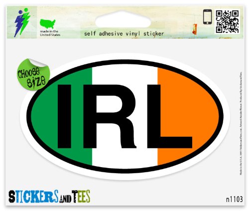 Ireland Flag Vinyl Car Bumper Sticker - 3" x 2"