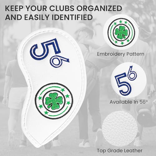Wedge Golf Iron Head Covers - White 56° - 1 Pack