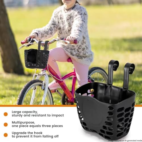 Kids Bike Basket - Children's Front Bicycle Basket with Adjustable Straps, Waterproof & Durable for Boys & Girls