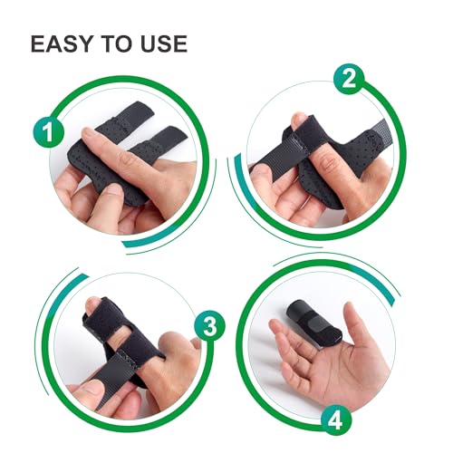 Adjustable Finger Splint Set - 4 Pack for Trigger, Mallet & Arthritis Pain