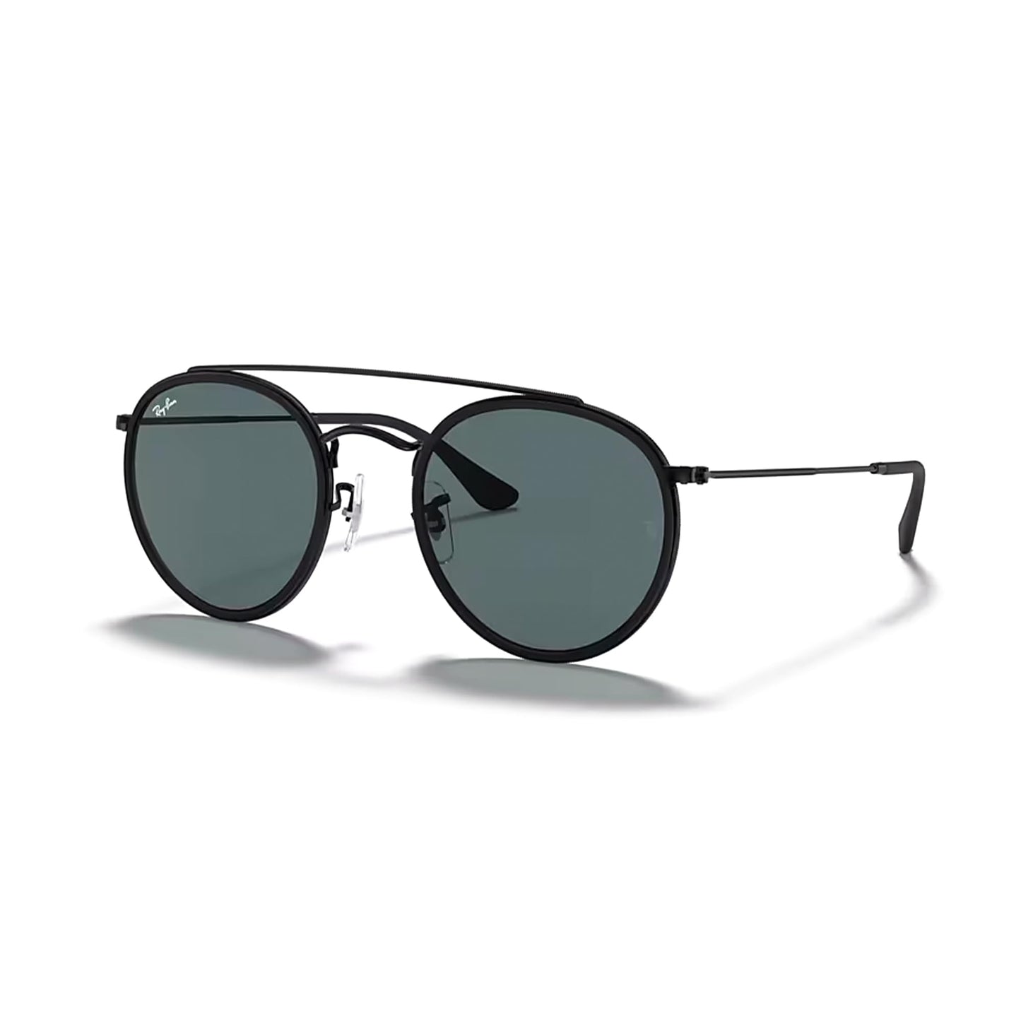 Ray-Ban RB3647N Double Bridge 002/R5 51mm (M) Black/Crystal Lens Grey Round Sunglasses for Men for Women +Bundle with Accessory Eyewear Kit