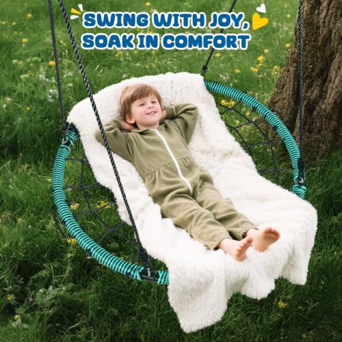 40" Spider Web Saucer Tree Swing - Green, 750lbs Capacity