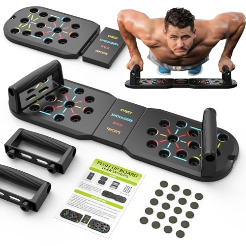 Push Up Board - Portable Foldable Exercise Equipment for Men - Black