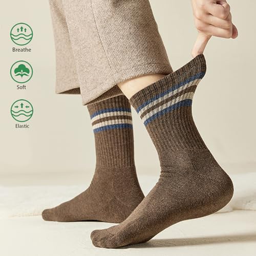 Retro Striped Cotton Socks - Soft & Breathable, Size 5-10, Style13-3pairs