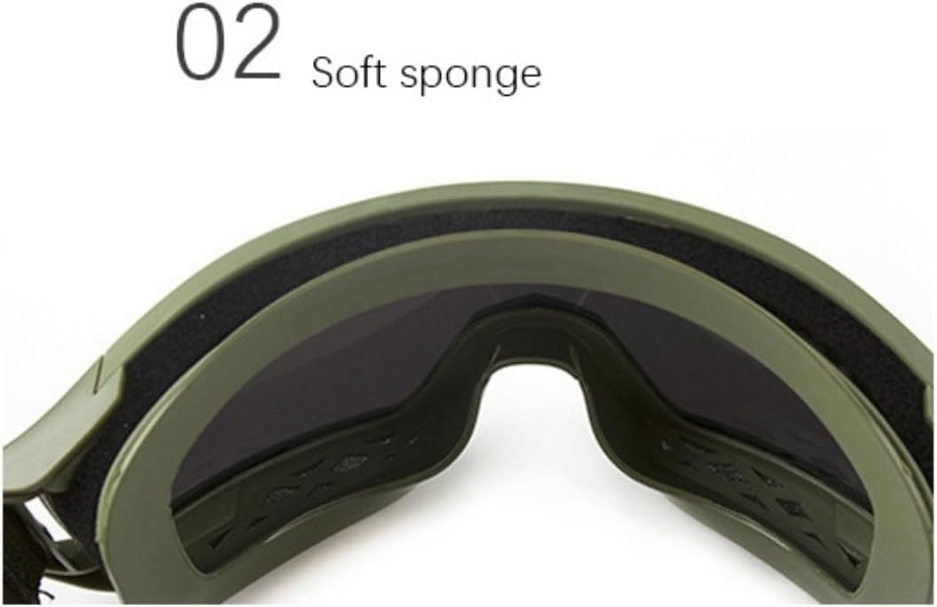 Skiennix Tactical Military Goggles - 3 Interchangeable Lenses | Wind & Dust Protection for Airsoft, Cycling, Combat Sports