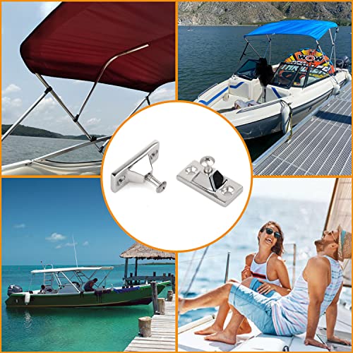 2-Piece Marine Bimini Top Side Mount Deck Hinges - Stainless Steel