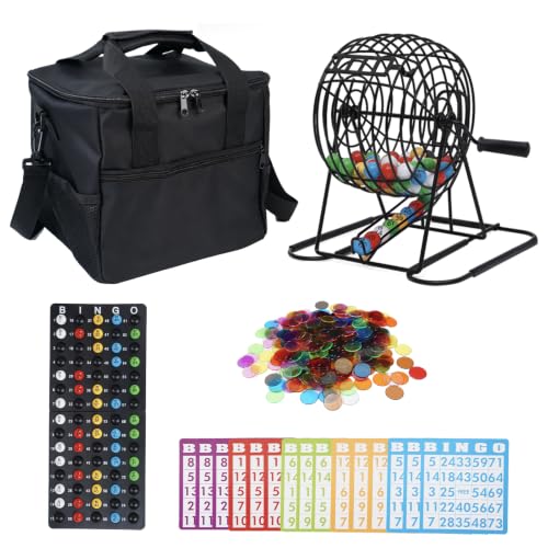 Nugnurt Deluxe Bingo Set with Laser Engraved Balls & Storage Bag - Family & Group Game Kit