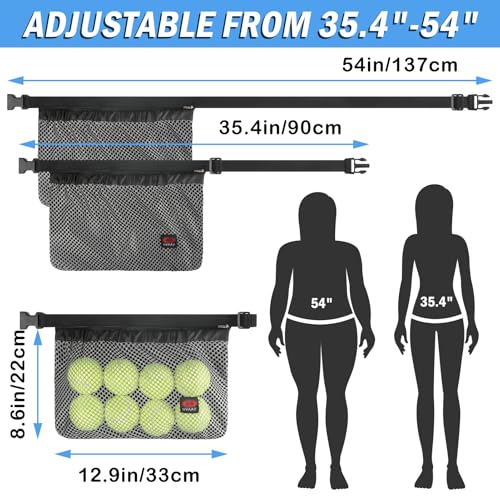 NVAAV Tennis Ball Holder, Pickleball Waist Pouch – 1 Pack, Adjustable Belt