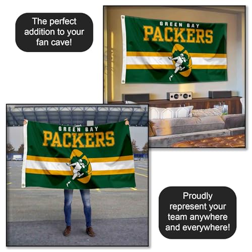 Green Bay Packers 3x5 Ft Vinyl Banner Flag - Officially Licensed Fan Decor