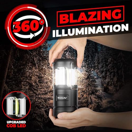 SSAV 2-Pack Charcoal Black Battery Powered LED Camping Lanterns with 30 LEDs