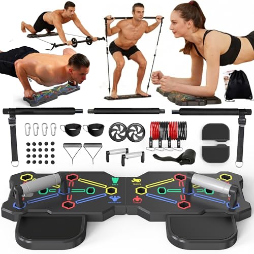 Portable Push Up Board & Plank Trainer - Black
