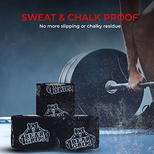 Bear Grips Black Weightlifting Tape | Thumb and Wrist Support, 3-Pack