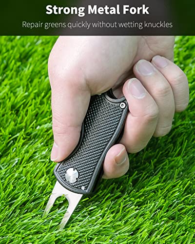 GreenHaven Blue & Black 2-6 Pack Foldable Golf Divot Repair Tool with Magnetic Ball Marker