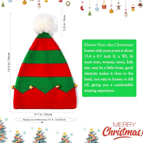 Christmas Elf Knitted Hat for Kids - Red & Green Beanie (1-6 Years)