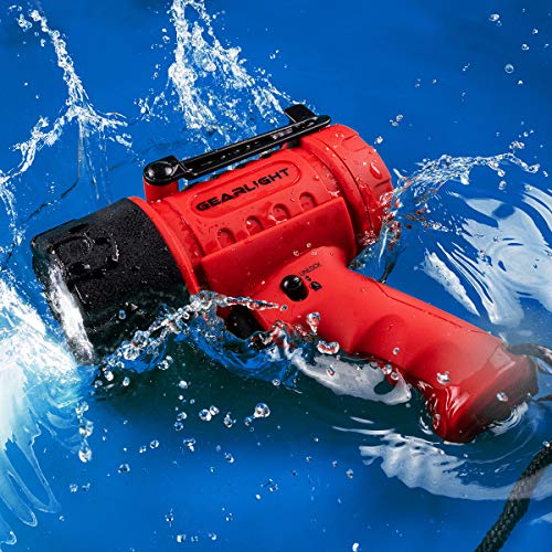 GearLight Waterproof LED Spotlight Flashlight Father's Day Gifts for Dad - High Lumen Spot Light for Outdoor Camping Accessories, Boating Gifts for Men, Husband, Floating Handheld Flash Lights