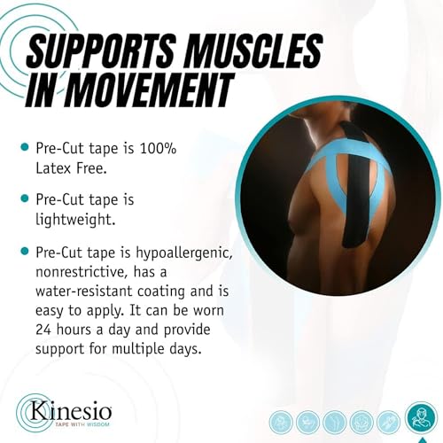 Pre-Cut Kinesiology Tape for Shoulder Support - Athletic Recovery Kit