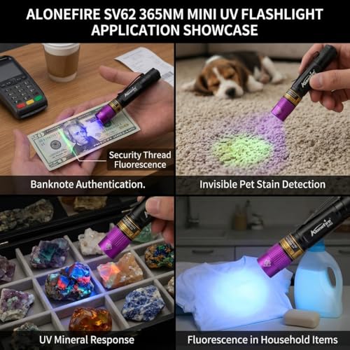 Mini 3W UV Flashlight - 365nm Portable Black Light for Detection