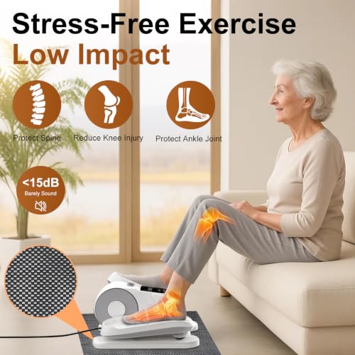 Under Desk Elliptical Pedal Exerciser - 12 Speeds, White