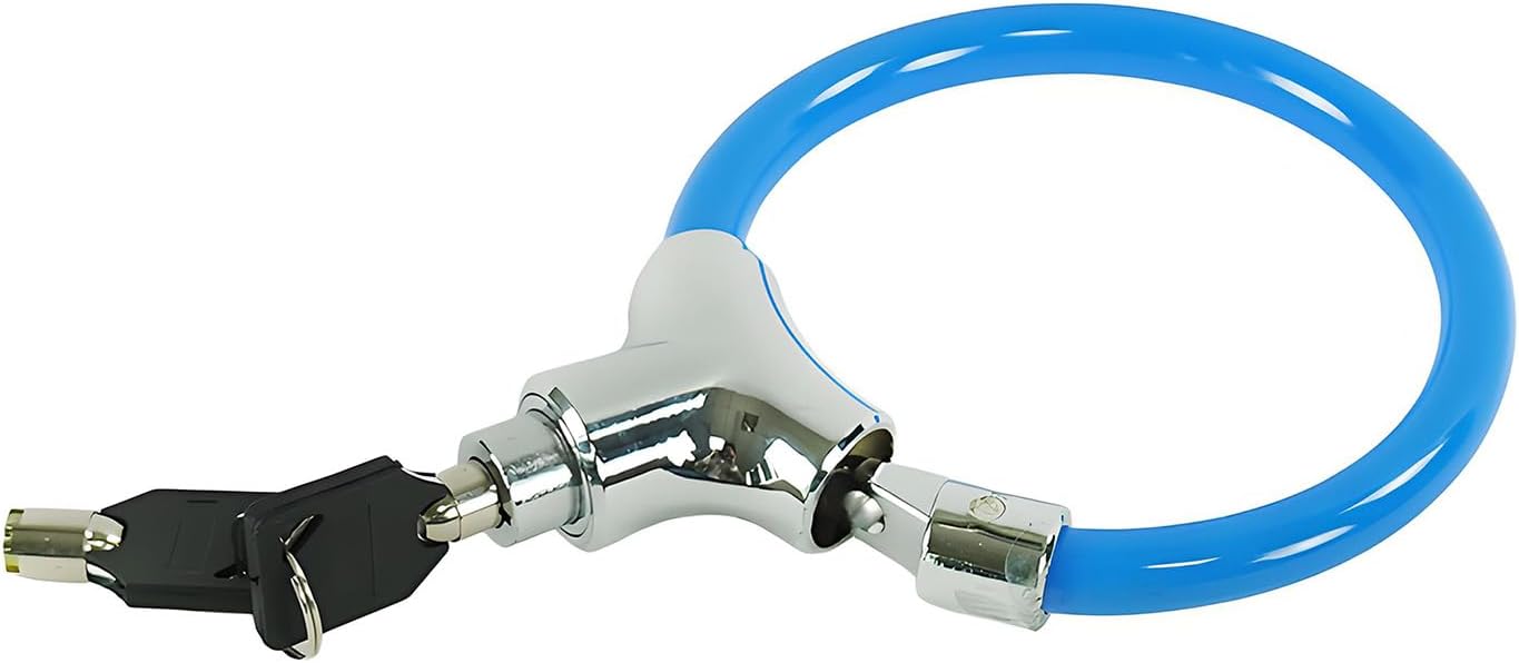 Skiennix Bicycle Cable Lock - Durable Blue Steel Security Lock with Keys for Enhanced Protection