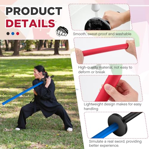 JellyArch Foam Practice Swords Set - Red & Blue, 33.5-inch Training Weapons for Martial Arts, Sparring & Role Play