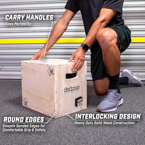 Plyo Jump Box - 3-in-1 Launch Box for All Skill Levels - Small (12" x 14" x 16")