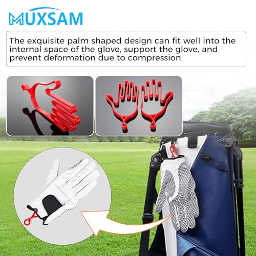 Golf Glove Stretcher & Dryer Hanger - Durable Glove Keeper Rack - Red