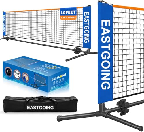 10 ft Portable Soccer Tennis & Pickleball Net - Blue and Black