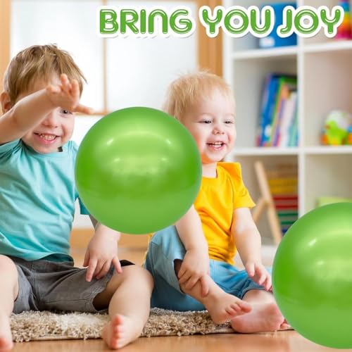 Green 6-Inch Inflatable Bouncy Balls Set of 6 for Kids Indoor & Outdoor Play
