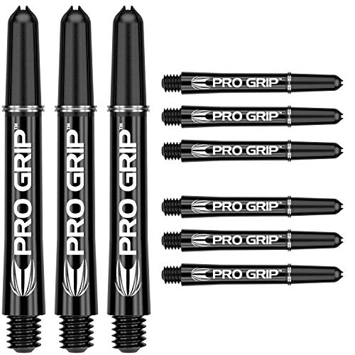 Pro Grip Dart Shafts Set - Intermediate 41mm Black - 9 Pieces