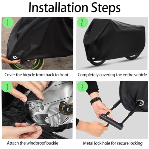 2XL Waterproof Bike Cover for 2-3 Bikes with Lock Holes