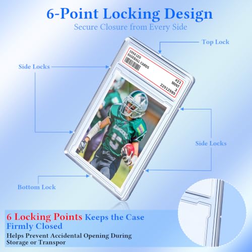 50-Pack Trading Card Slab Holders with 6 Snap Locks per Case - Succwoah