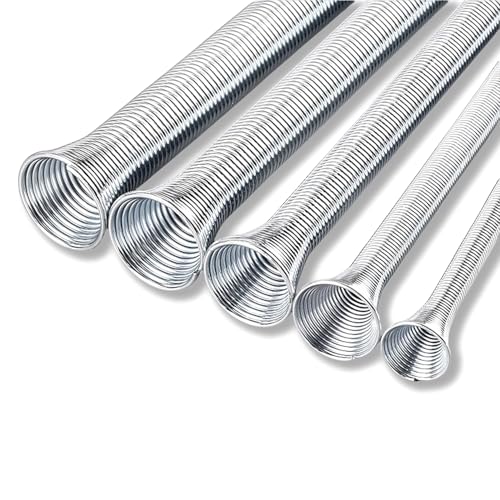 5 Pcs Spring Tube Benders Set, Tube Bender Kit 1/4'', 3/8'', 1/2'', 5/8'', 5/16'' for Copper Aluminum Thin Wall Steel Tubing, 8.27" / 210mm Length