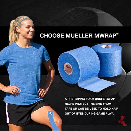 Mueller Sports Medicine Aqua MWrap Athletic Pre Wrap - Water-Resistant, Latex-Free, 2 Rolls