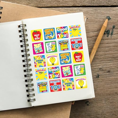 Motivational Reward Stickers for Kids - Winning Words - 120 Pack