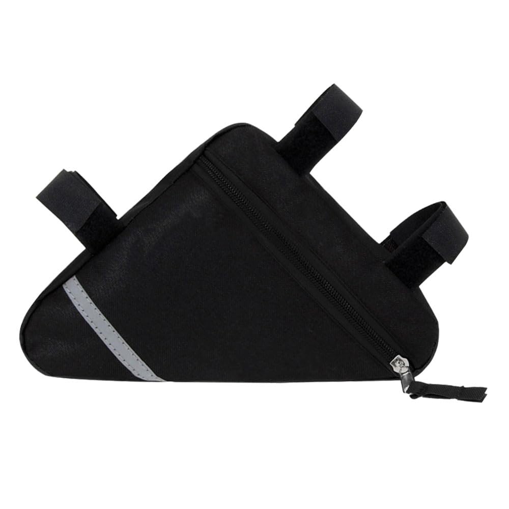 QitinDasen Maivingthuit Bike Triangle Bag, Waterproof Bicycle Front Tube Frame Bag, Double-Sided Reflective Decoration Makes Night Riding Safer (Black)