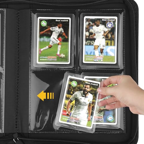 CARDBINDER Blue 4-Pocket Toploader Card Binder for 3x4 Cards, Holds 128 Cards
