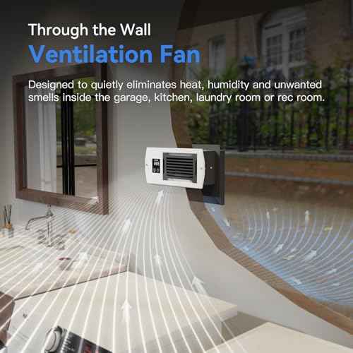 Ultra Quiet Through Wall Ventilation Fan with Remote Temperature Control, White Panel Exhaust Fan WVF200 for Kitchen, Living Room, Laundry Room & Workshop