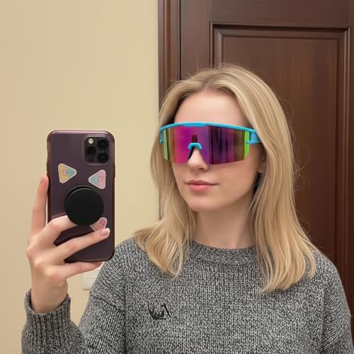 AVV Polarized Running Sunglasses Sky Blue & Pink Lens – Unisex Sports Shades
