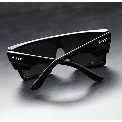 IBEX The LAYBACK Safety Sunglasses, ANSI Z87+ Certified, Shatter-proof, Ultra UV 400 Protection, Black Lenses, Flexible Black Frame, Men, Women, Outdoor/Sports, Surf, Construction, Work, PPE