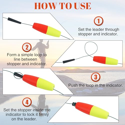 Cigar Fishing Floats - High Visibility Foam Peg Floats, 2in, 12pcs - Mixed Colors